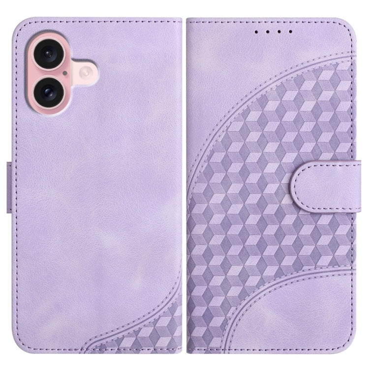 YX0060 Elephant Head Embossed Phone Leather Case with Lanyard, For iPhone 16 Pro, For iPhone 16 Plus, For iPhone 16, For iPhone 15 Pro Max, For iPhone 15 Pro, For iPhone 15 Plus