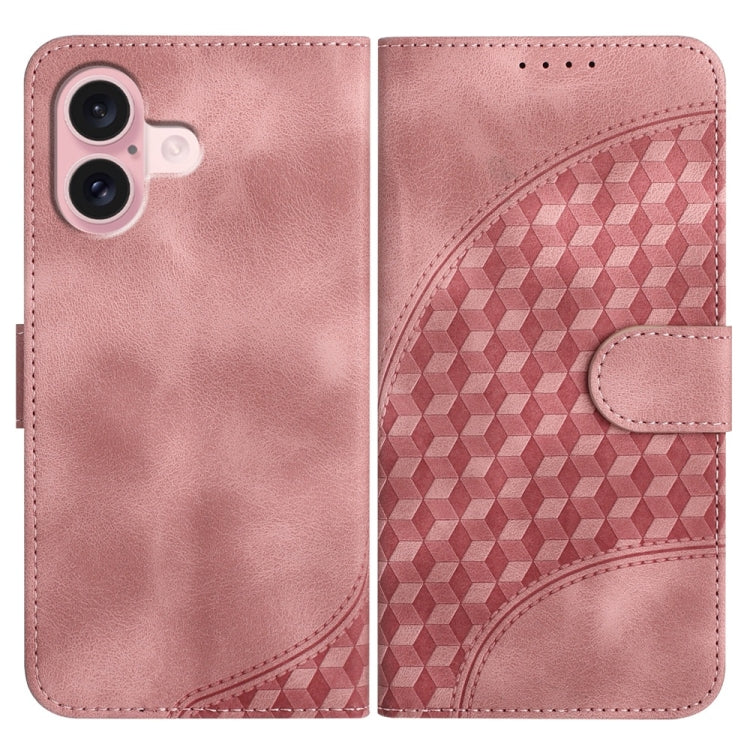YX0060 Elephant Head Embossed Phone Leather Case with Lanyard, For iPhone 16 Pro, For iPhone 16 Plus, For iPhone 16, For iPhone 15 Pro Max, For iPhone 15 Pro, For iPhone 15 Plus