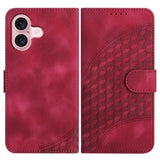 YX0060 Elephant Head Embossed Phone Leather Case with Lanyard, For iPhone 16 Pro, For iPhone 16 Plus, For iPhone 16, For iPhone 15 Pro Max, For iPhone 15 Pro, For iPhone 15 Plus