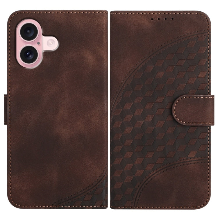 YX0060 Elephant Head Embossed Phone Leather Case with Lanyard, For iPhone 16 Pro, For iPhone 16 Plus, For iPhone 16, For iPhone 15 Pro Max, For iPhone 15 Pro, For iPhone 15 Plus