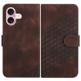 YX0060 Elephant Head Embossed Phone Leather Case with Lanyard, For iPhone 16 Pro, For iPhone 16 Plus, For iPhone 16, For iPhone 15 Pro Max, For iPhone 15 Pro, For iPhone 15 Plus