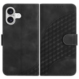 YX0060 Elephant Head Embossed Phone Leather Case with Lanyard, For iPhone 17e / 16e, For iPhone 17 Pro Max, For iPhone 17 Pro, For iPhone 17, For iPhone Air, For iPhone 16 Pro Max