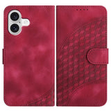 YX0060 Elephant Head Embossed Phone Leather Case with Lanyard, For iPhone 17e / 16e, For iPhone 17 Pro Max, For iPhone 17 Pro, For iPhone 17, For iPhone Air, For iPhone 16 Pro Max