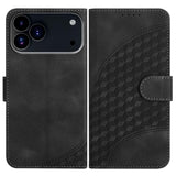 YX0060 Elephant Head Embossed Phone Leather Case with Lanyard, For iPhone 17e / 16e, For iPhone 17 Pro Max, For iPhone 17 Pro, For iPhone 17, For iPhone Air, For iPhone 16 Pro Max