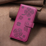 Four-leaf Embossed Leather Phone Case, For iPhone 7 / 8 / SE 2022, For iPhone 13 Pro Max, For iPhone 13 Pro, For iPhone 13, For iPhone 12 / 12 Pro, For iPhone 12 Pro Max, For iPhone 11 Pro Max, For iPhone 11