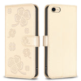 Four-leaf Embossed Leather Phone Case, For iPhone 7 / 8 / SE 2022, For iPhone 13 Pro Max, For iPhone 13 Pro, For iPhone 13, For iPhone 12 / 12 Pro, For iPhone 12 Pro Max, For iPhone 11 Pro Max, For iPhone 11