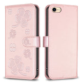 Four-leaf Embossed Leather Phone Case, For iPhone 7 / 8 / SE 2022, For iPhone 13 Pro Max, For iPhone 13 Pro, For iPhone 13, For iPhone 12 / 12 Pro, For iPhone 12 Pro Max, For iPhone 11 Pro Max, For iPhone 11