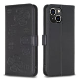 Four-leaf Embossed Leather Phone Case, For iPhone 7 / 8 / SE 2022, For iPhone 13 Pro Max, For iPhone 13 Pro, For iPhone 13, For iPhone 12 / 12 Pro, For iPhone 12 Pro Max, For iPhone 11 Pro Max, For iPhone 11