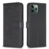 Four-leaf Embossed Leather Phone Case, For iPhone 11 Pro, For iPhone X / XS, For iPhone XR, For iPhone XS Max, For iPhone 7 Plus / 8 Plus