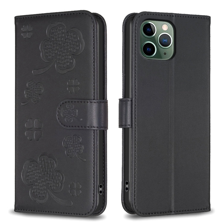 Four-leaf Embossed Leather Phone Case, For iPhone 11 Pro, For iPhone X / XS, For iPhone XR, For iPhone XS Max, For iPhone 7 Plus / 8 Plus