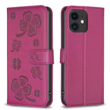 Four-leaf Embossed Leather Phone Case, For iPhone 7 / 8 / SE 2022, For iPhone 13 Pro Max, For iPhone 13 Pro, For iPhone 13, For iPhone 12 / 12 Pro, For iPhone 12 Pro Max, For iPhone 11 Pro Max, For iPhone 11