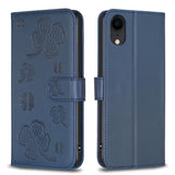 Four-leaf Embossed Leather Phone Case, For iPhone 11 Pro, For iPhone X / XS, For iPhone XR, For iPhone XS Max, For iPhone 7 Plus / 8 Plus