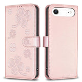 Four-leaf Embossed Leather Phone Case, For iPhone 17 Pro Max, For iPhone 17 Pro, For iPhone 17, For iPhone Air, For iPhone 16 Pro Max, For iPhone 16 Pro, For iPhone 16 Plus, For iPhone 16