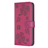 Four-leaf Embossed Leather Phone Case, For iPhone 18 Pro/17 Pro, For iPhone 18 Pro Max/17 Pro Max, For iPhone 17, For iPhone 17 Air, For iPhone 16 Pro Max, For iPhone 16 Pro, For iPhone 16 Plus, For iPhone 16