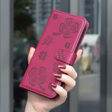 Four-leaf Embossed Leather Phone Case, For iPhone 18 Pro/17 Pro, For iPhone 18 Pro Max/17 Pro Max, For iPhone 17, For iPhone 17 Air, For iPhone 16 Pro Max, For iPhone 16 Pro, For iPhone 16 Plus, For iPhone 16