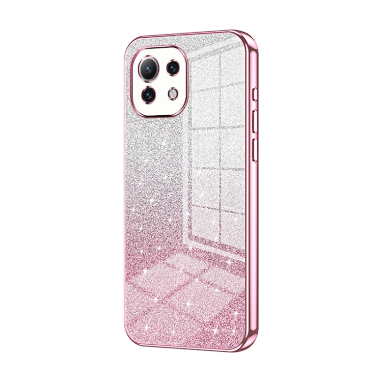 Gradient Glitter Powder Electroplated Phone Case, For Xiaomi Civi / Civi 1S, For Xiaomi Poco M4 Pro, For Xiaomi Poco X4 Pro 5G, For Xiaomi 12 / 12X, For Xiaomi Mi 11 Lite 4G / 5G, For Xiaomi 11T / 11T Pro