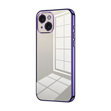 Transparent Plating Fine Hole Phone Case, For iPhone 15, For iPhone 14 Plus, For iPhone 14, For iPhone 14 Pro, For iPhone 14 Pro Max, For iPhone SE 2022 / 2020 / 8 / 7