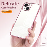 Transparent Plating Fine Hole Phone Case, For iPhone 15, For iPhone 14 Plus, For iPhone 14, For iPhone 14 Pro, For iPhone 14 Pro Max, For iPhone SE 2022 / 2020 / 8 / 7