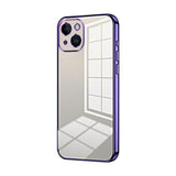 Transparent Plating Fine Hole Phone Case, For iPhone 15, For iPhone 14 Plus, For iPhone 14, For iPhone 14 Pro, For iPhone 14 Pro Max, For iPhone SE 2022 / 2020 / 8 / 7