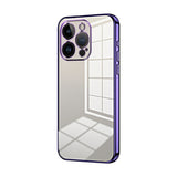 Transparent Plating Fine Hole Phone Case, For iPhone 15, For iPhone 14 Plus, For iPhone 14, For iPhone 14 Pro, For iPhone 14 Pro Max, For iPhone SE 2022 / 2020 / 8 / 7