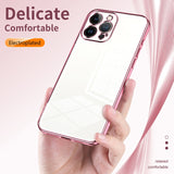 Transparent Plating Fine Hole Phone Case, For iPhone 13 Pro Max, For iPhone 13 Pro, For iPhone 13, For iPhone 12, For iPhone 12 Pro Max, For iPhone 12 Pro