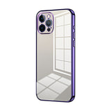Transparent Plating Fine Hole Phone Case, For iPhone 13 Pro Max, For iPhone 13 Pro, For iPhone 13, For iPhone 12, For iPhone 12 Pro Max, For iPhone 12 Pro