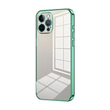 Transparent Plating Fine Hole Phone Case, For iPhone 13 Pro Max, For iPhone 13 Pro, For iPhone 13, For iPhone 12, For iPhone 12 Pro Max, For iPhone 12 Pro