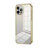 Transparent Plating Fine Hole Phone Case, For iPhone 13 Pro Max, For iPhone 13 Pro, For iPhone 13, For iPhone 12, For iPhone 12 Pro Max, For iPhone 12 Pro