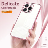 Transparent Plating Fine Hole Phone Case, For iPhone 16 Pro, For iPhone 16 Plus, For iPhone 16, For iPhone 15 Pro Max, For iPhone 15 Pro, For iPhone 15 Plus