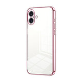 Transparent Plating Fine Hole Phone Case, For iPhone 16 Pro, For iPhone 16 Plus, For iPhone 16, For iPhone 15 Pro Max, For iPhone 15 Pro, For iPhone 15 Plus
