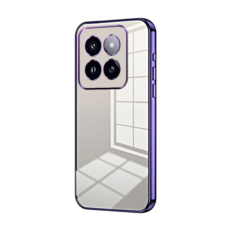 Transparent Plating Fine Hole Phone Case, For Xiaomi 14T, For Xiaomi 14 Ultra, For Xiaomi 14 Pro, For Xiaomi 14, For Xiaomi 13 Ultra, For Xiaomi Civi 3