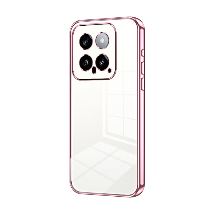 Transparent Plating Fine Hole Phone Case, For Xiaomi 14T, For Xiaomi 14 Ultra, For Xiaomi 14 Pro, For Xiaomi 14, For Xiaomi 13 Ultra, For Xiaomi Civi 3