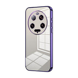 Transparent Plating Fine Hole Phone Case, For Xiaomi 14T, For Xiaomi 14 Ultra, For Xiaomi 14 Pro, For Xiaomi 14, For Xiaomi 13 Ultra, For Xiaomi Civi 3