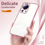 Transparent Plating Fine Hole Phone Case, For Xiaomi Civi 2 / 13 Lite, For Xiaomi 13 Pro, For Xiaomi 13, For Xiaomi 12T Pro, For Xiaomi 12 Pro / 12S Pro, For Xiaomi 12S