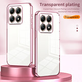 Transparent Plating Fine Hole Phone Case, For Xiaomi 14T, For Xiaomi 14 Ultra, For Xiaomi 14 Pro, For Xiaomi 14, For Xiaomi 13 Ultra, For Xiaomi Civi 3