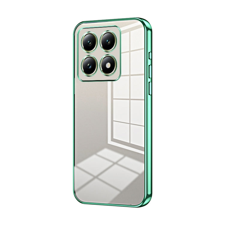 Transparent Plating Fine Hole Phone Case, For Xiaomi 14T, For Xiaomi 14 Ultra, For Xiaomi 14 Pro, For Xiaomi 14, For Xiaomi 13 Ultra, For Xiaomi Civi 3