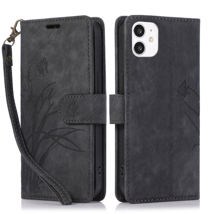 Orchid Butterfly Embossed Leather Phone Case, For iPhone 11, For iPhone 11 Pro, For iPhone X / XS, For iPhone XR, For iPhone XS Max, For iPhone 7 Plus / 8 Plus