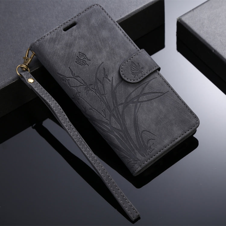 Orchid Butterfly Embossed Leather Phone Case, For iPhone 11, For iPhone 11 Pro, For iPhone X / XS, For iPhone XR, For iPhone XS Max, For iPhone 7 Plus / 8 Plus