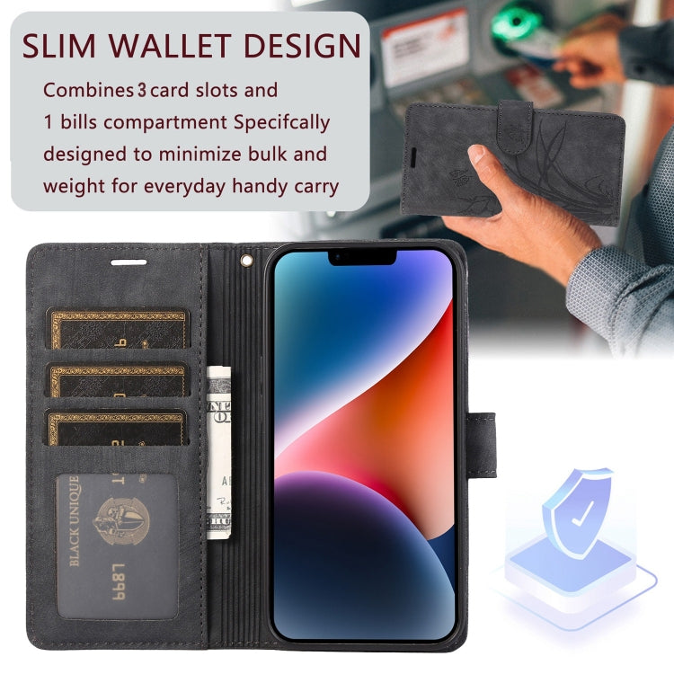 Orchid Butterfly Embossed Leather Phone Case, For iPhone 11, For iPhone 11 Pro, For iPhone X / XS, For iPhone XR, For iPhone XS Max, For iPhone 7 Plus / 8 Plus