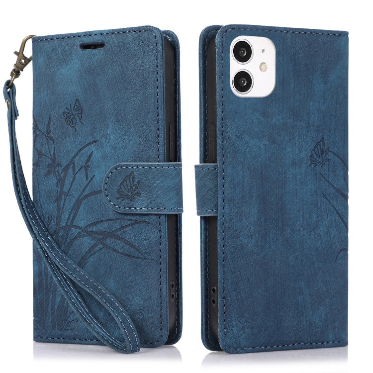 Orchid Butterfly Embossed Leather Phone Case, For iPhone 11, For iPhone 11 Pro, For iPhone X / XS, For iPhone XR, For iPhone XS Max, For iPhone 7 Plus / 8 Plus