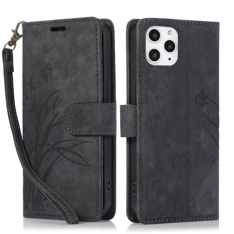Orchid Butterfly Embossed Leather Phone Case, For iPhone 11, For iPhone 11 Pro, For iPhone X / XS, For iPhone XR, For iPhone XS Max, For iPhone 7 Plus / 8 Plus