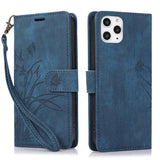 Orchid Butterfly Embossed Leather Phone Case, For iPhone 11, For iPhone 11 Pro, For iPhone X / XS, For iPhone XR, For iPhone XS Max, For iPhone 7 Plus / 8 Plus