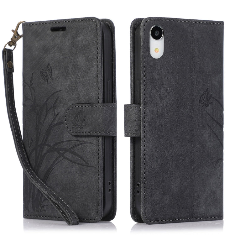 Orchid Butterfly Embossed Leather Phone Case, For iPhone 11, For iPhone 11 Pro, For iPhone X / XS, For iPhone XR, For iPhone XS Max, For iPhone 7 Plus / 8 Plus