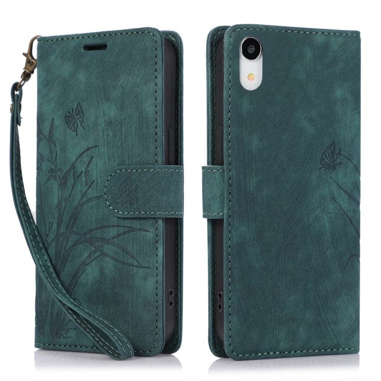 Orchid Butterfly Embossed Leather Phone Case, For iPhone 11, For iPhone 11 Pro, For iPhone X / XS, For iPhone XR, For iPhone XS Max, For iPhone 7 Plus / 8 Plus