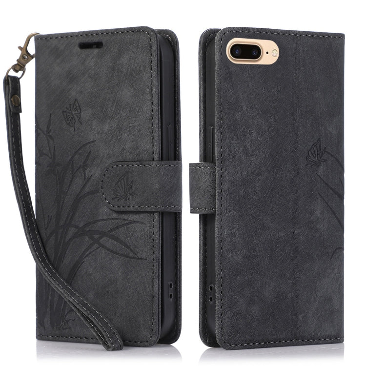 Orchid Butterfly Embossed Leather Phone Case, For iPhone 11, For iPhone 11 Pro, For iPhone X / XS, For iPhone XR, For iPhone XS Max, For iPhone 7 Plus / 8 Plus