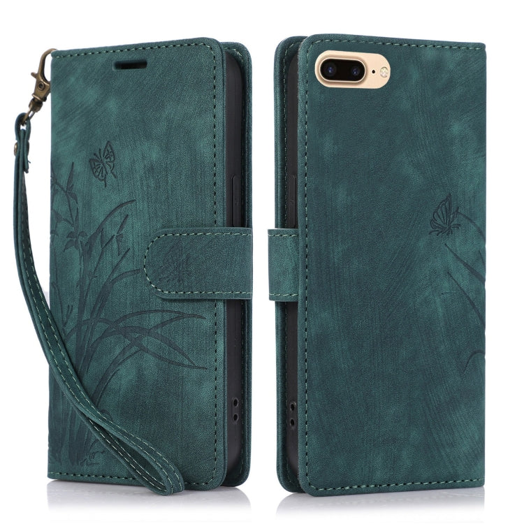 Orchid Butterfly Embossed Leather Phone Case, For iPhone 11, For iPhone 11 Pro, For iPhone X / XS, For iPhone XR, For iPhone XS Max, For iPhone 7 Plus / 8 Plus