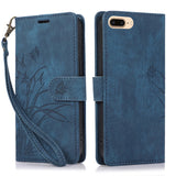 Orchid Butterfly Embossed Leather Phone Case, For iPhone 11, For iPhone 11 Pro, For iPhone X / XS, For iPhone XR, For iPhone XS Max, For iPhone 7 Plus / 8 Plus