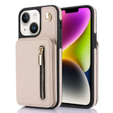 YM006 Skin Feel Zipper Card Bag Phone Case with Dual Lanyard, For iPhone 14 Plus, For iPhone 14, For iPhone 14 Pro, For iPhone 14 Pro Max, For iPhone SE 2022 / 2020 / 8 / 7, For iPhone 13 Pro Max