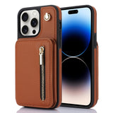 YM006 Skin Feel Zipper Card Bag Phone Case with Dual Lanyard, For iPhone 14 Plus, For iPhone 14, For iPhone 14 Pro, For iPhone 14 Pro Max, For iPhone SE 2022 / 2020 / 8 / 7, For iPhone 13 Pro Max