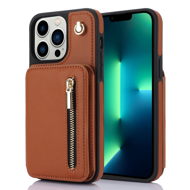 YM006 Skin Feel Zipper Card Bag Phone Case with Dual Lanyard, For iPhone 14 Plus, For iPhone 14, For iPhone 14 Pro, For iPhone 14 Pro Max, For iPhone SE 2022 / 2020 / 8 / 7, For iPhone 13 Pro Max